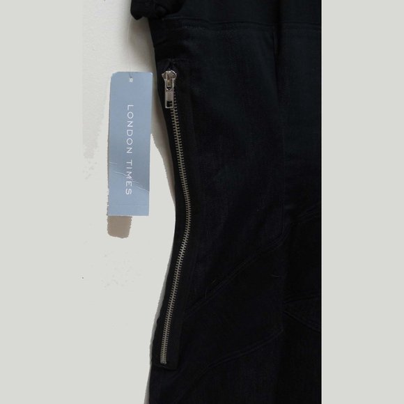 London Times Black Denim Dress Size 8 New with tag - Picture 5 of 8